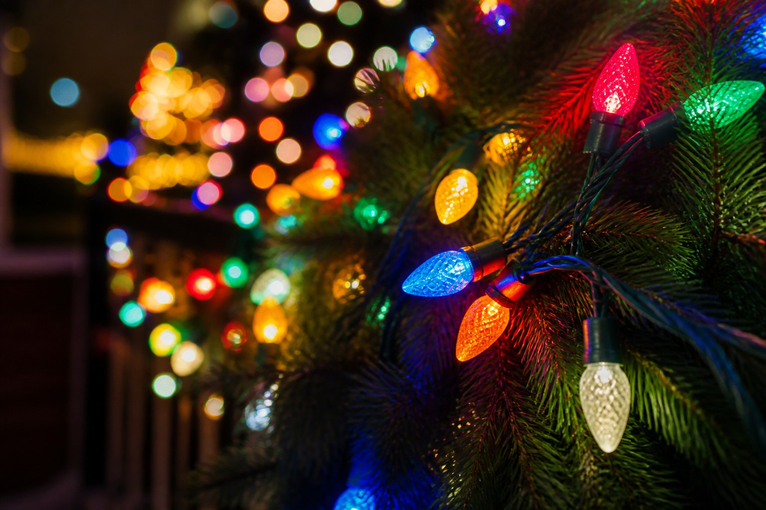 Colourful Christmas lights